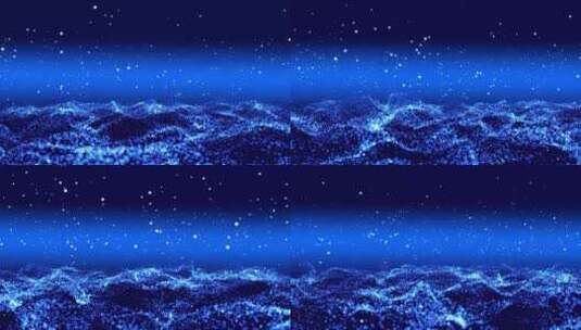 超高清蓝色波浪粒子上升粒子闪光高清在线视频素材下载