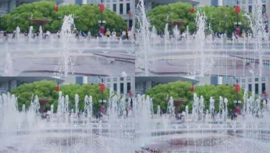 城市景观公园喷泉高清在线视频素材下载