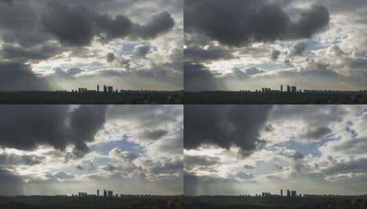 乌云下的城市高清在线视频素材下载