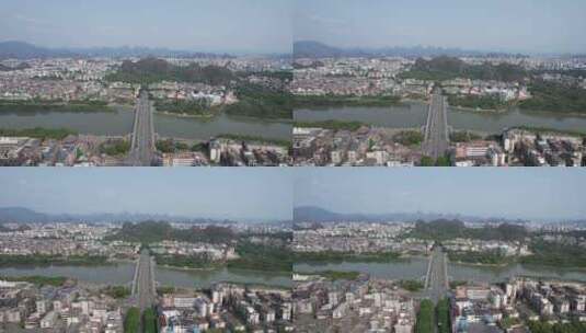 广西桂林解放大桥七星山航拍高清在线视频素材下载