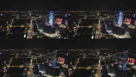 江苏徐州城市夜景灯光交通航拍高清在线视频素材下载