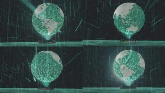 地球HUD 3D投影高清在线视频素材下载
