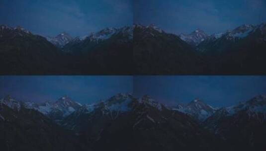 新疆雪山森林草原夜景航拍高清在线视频素材下载