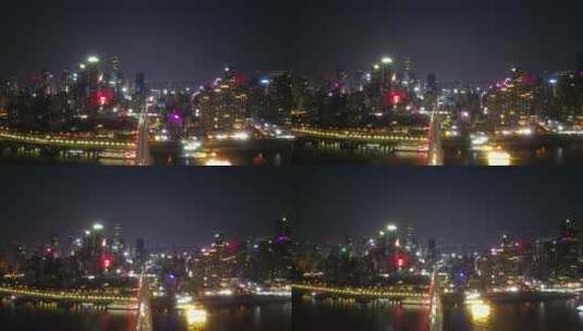 航拍重庆夜景重庆CBD夜景高清在线视频素材下载
