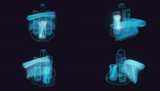 带餐巾纸和牙签的香料套装全息旋转4k高清在线视频素材下载