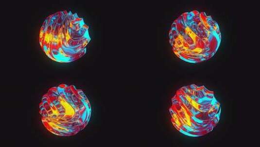 3d渲染，抽象平滑形状chromefil高清在线视频素材下载