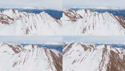 航拍夹金山冬天雪景美了自然风景高清在线视频素材下载