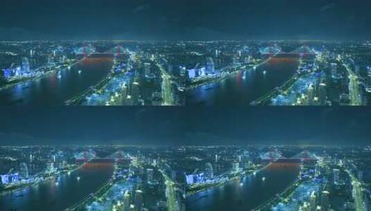 上海夜景  上海航拍高清在线视频素材下载