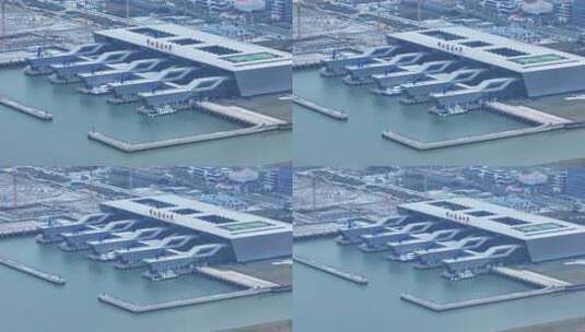 中国广东省中山市马鞍岛中山口岸客运站高清在线视频素材下载