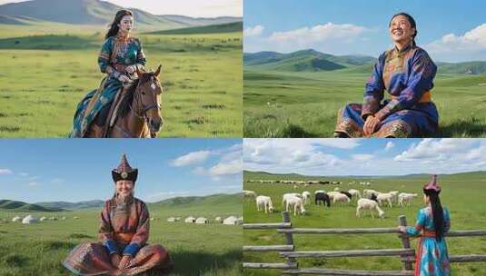 蒙古族传统服饰高清在线视频素材下载