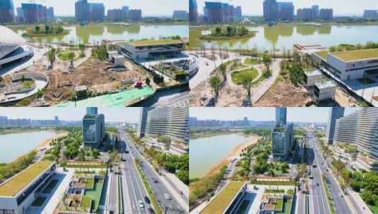 杭州钱塘新区金沙湖风景视频素材高清在线视频素材下载