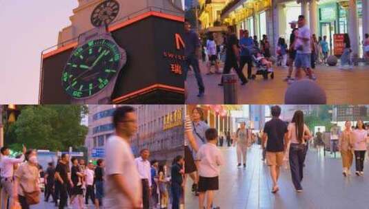 上海市南京东路逛街购物旅游人群行人人流游高清在线视频素材下载