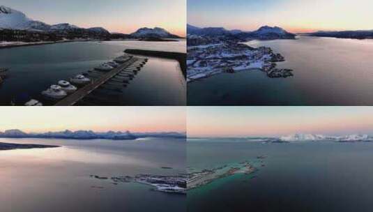 4K航拍塞尼亚岛晚霞自然无限美景高清在线视频素材下载