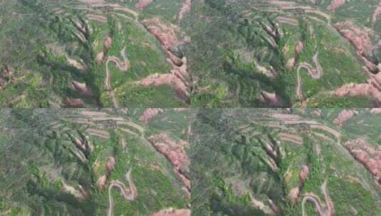 山西平陆红土林高清在线视频素材下载