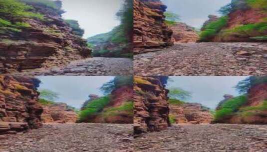 竖屏/第一视角/动态拍摄/行走在峡谷中高清在线视频素材下载