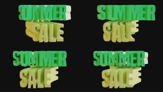 夏季特卖3d文字动画高清在线视频素材下载
