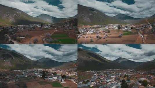 春季香格里拉尼西藏族村庄延时视频高清在线视频素材下载