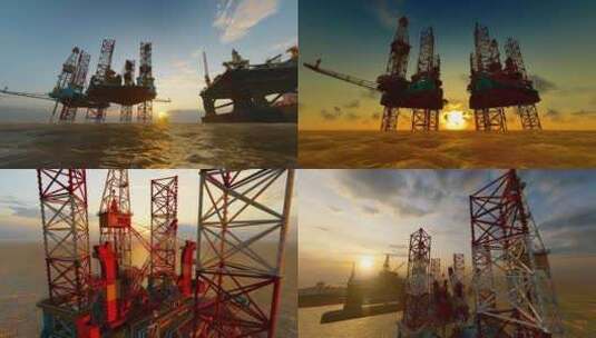 深海石油勘探和开采高清在线视频素材下载