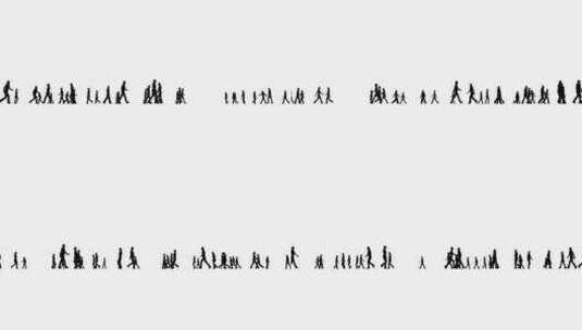 剪影人群走在白色高清在线视频素材下载