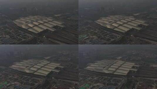 广州南高铁站航拍原素材高清在线视频素材下载