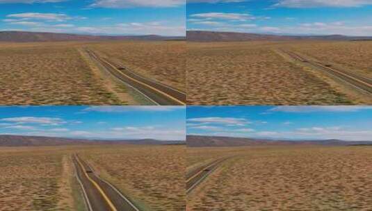 穿过沙漠通往内华达州美丽山脉的高速公路。高清在线视频素材下载