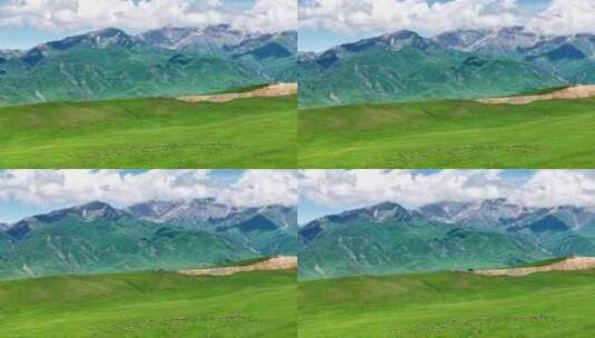 新疆震撼地貌雪山羊群航拍（托乎拉苏）高清在线视频素材下载