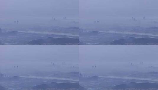 清晨平流雾广州航拍高清在线视频素材下载