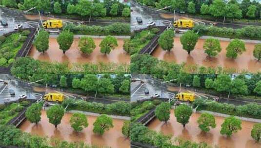 长沙暴雨城市洪涝高清在线视频素材下载