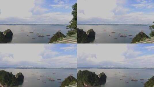 俯拍海洋和岛屿高清在线视频素材下载