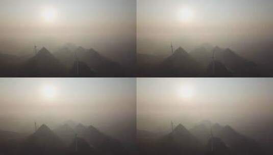 贵州省·安顺市·关岭大峡谷风车发电4高清在线视频素材下载