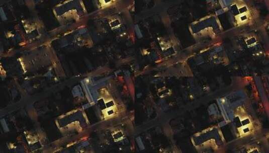 空中俯瞰城市夜景高清在线视频素材下载