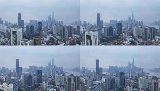上海陆家嘴建筑航拍高清在线视频素材下载