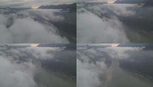 航拍4K长江三峡云海奇观高清在线视频素材下载