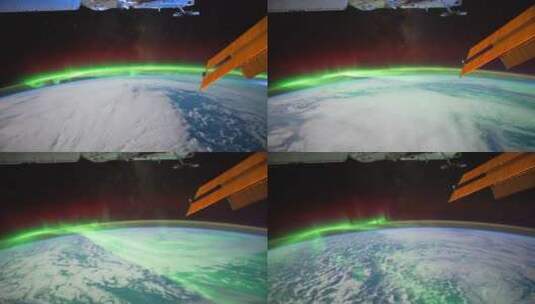 国际空间站在地球上空飞行高清在线视频素材下载