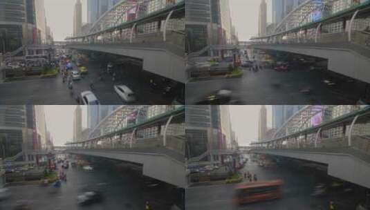 曼谷冲农西桥的交通延时拍摄高清在线视频素材下载