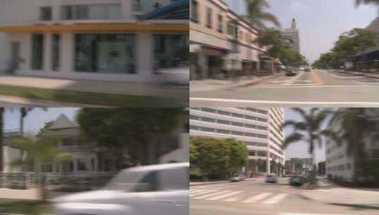 汽车沿着街道行驶高清在线视频素材下载