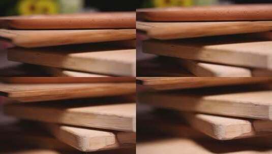 各种木质的菜板案板 (4)高清在线视频素材下载
