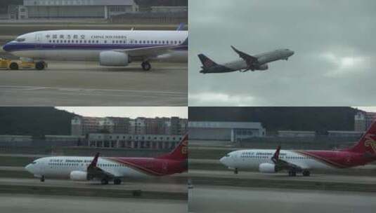《4K超清》飞机机场飞机起飞飞机降落高清在线视频素材下载