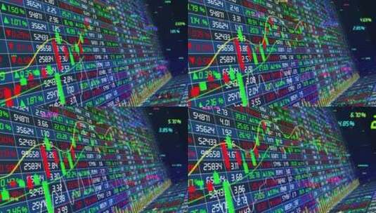 华尔街股票市场K线走势图曲线背景高清在线视频素材下载