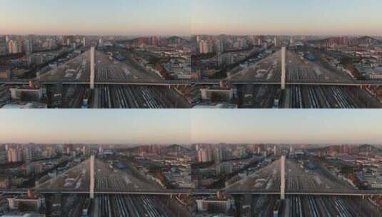 航拍江苏徐州和平大桥高清在线视频素材下载