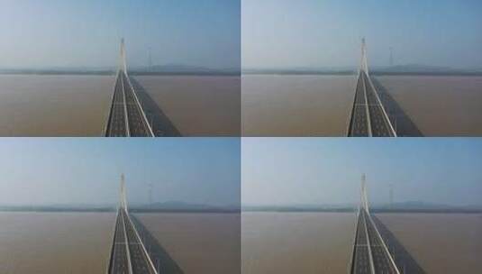 航拍池州长江大桥高清在线视频素材下载