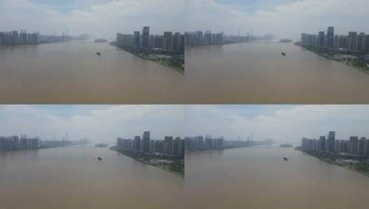 城市航拍湖南长沙湘江三叉戟大桥高清在线视频素材下载