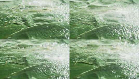 水中的粽叶高清在线视频素材下载