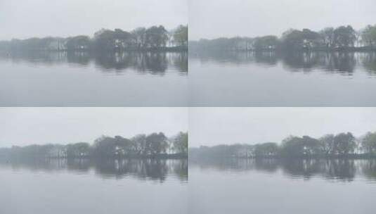杭州西湖景区花港观鱼雾景高清在线视频素材下载