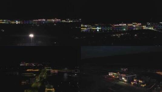 航拍阿坝县城夜景高清在线视频素材下载