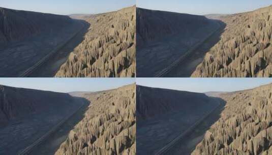 原创 新疆旅行独山子大峡谷自然风光航拍高清在线视频素材下载
