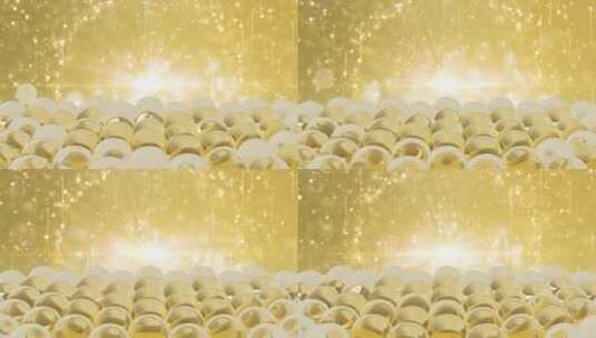 金黄色粒子精华球分子流动高清在线视频素材下载