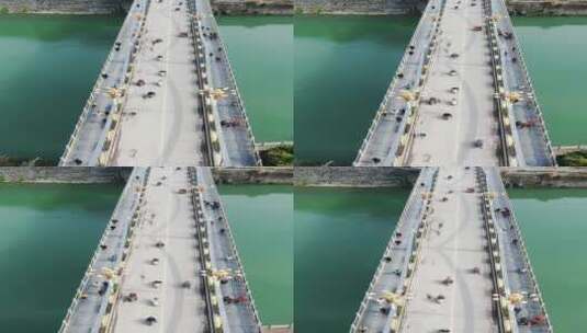 湖南洪江古商城大桥竖屏高清在线视频素材下载