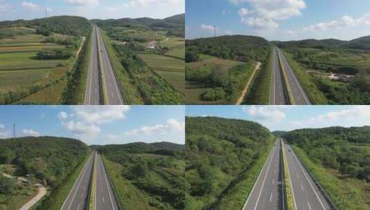 空幽的山谷高速公路美景高清在线视频素材下载