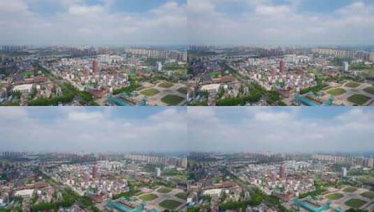 安徽蚌埠城市建筑夏日航拍4k高清在线视频素材下载